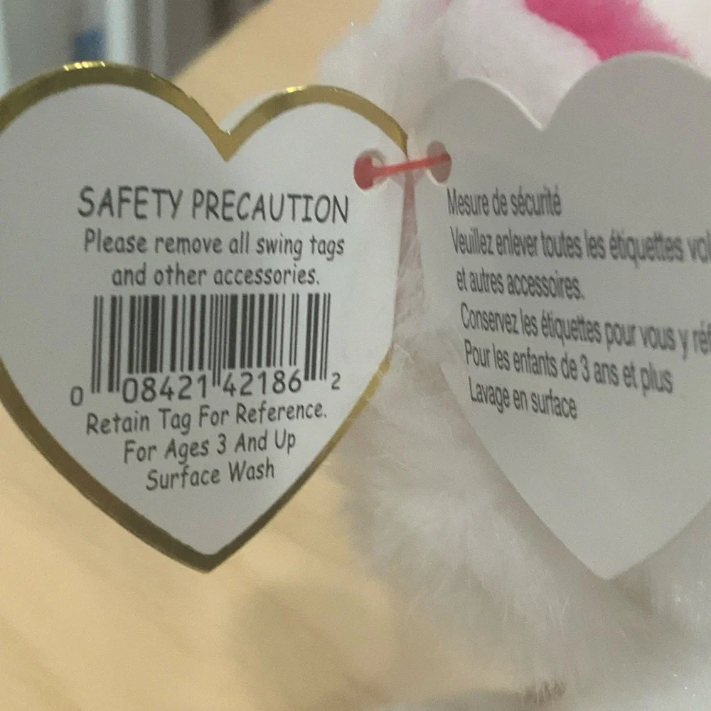 Ty Plush Cat “Tabor” Toy with Pink Highlights Brand New with Tags